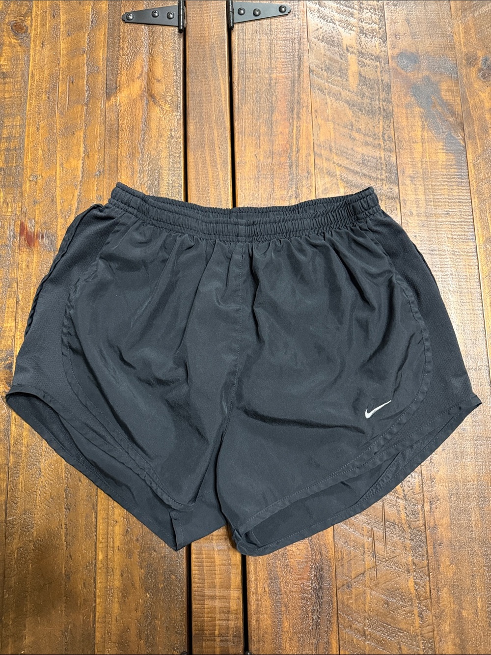 Nike Black Athletic Shorts with White Swoosh